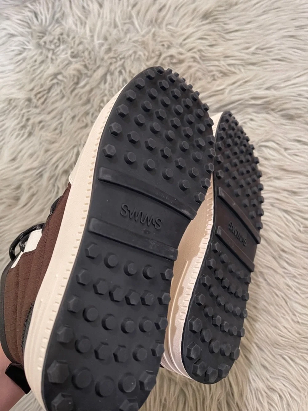 Swims Brown Black White High-Top Waterproof Boots